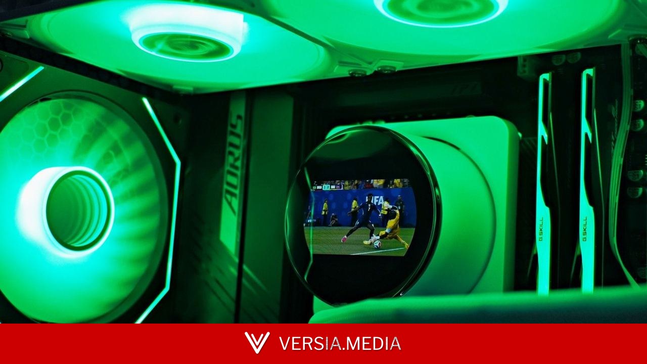 Eu assisti ao jogo do Brasil e joguei Doom na tela dessa water cooler da MSI